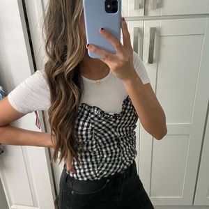 GINGHAM TSHIRT TIE TOP